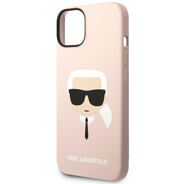 Case KARL LAGERFELD Apple iPhone 14 Silicone Karl`s Head MagSafe Bright Pink Hardcase